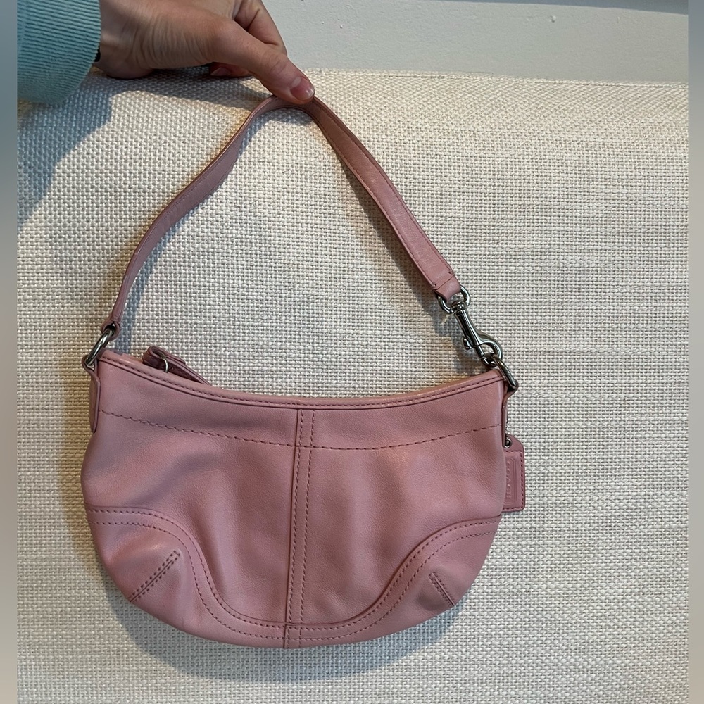 Vintage Pink Coach Leather Handbag 4283